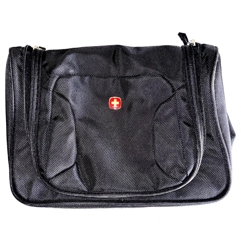 SwissGear Hanging Toiletry Bag Travel Dopp Kit Organizer Black Zip Case